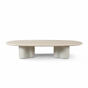 Porto Aluminum Pill Coffee Table 64"outdoor coffee table for patio or lounge