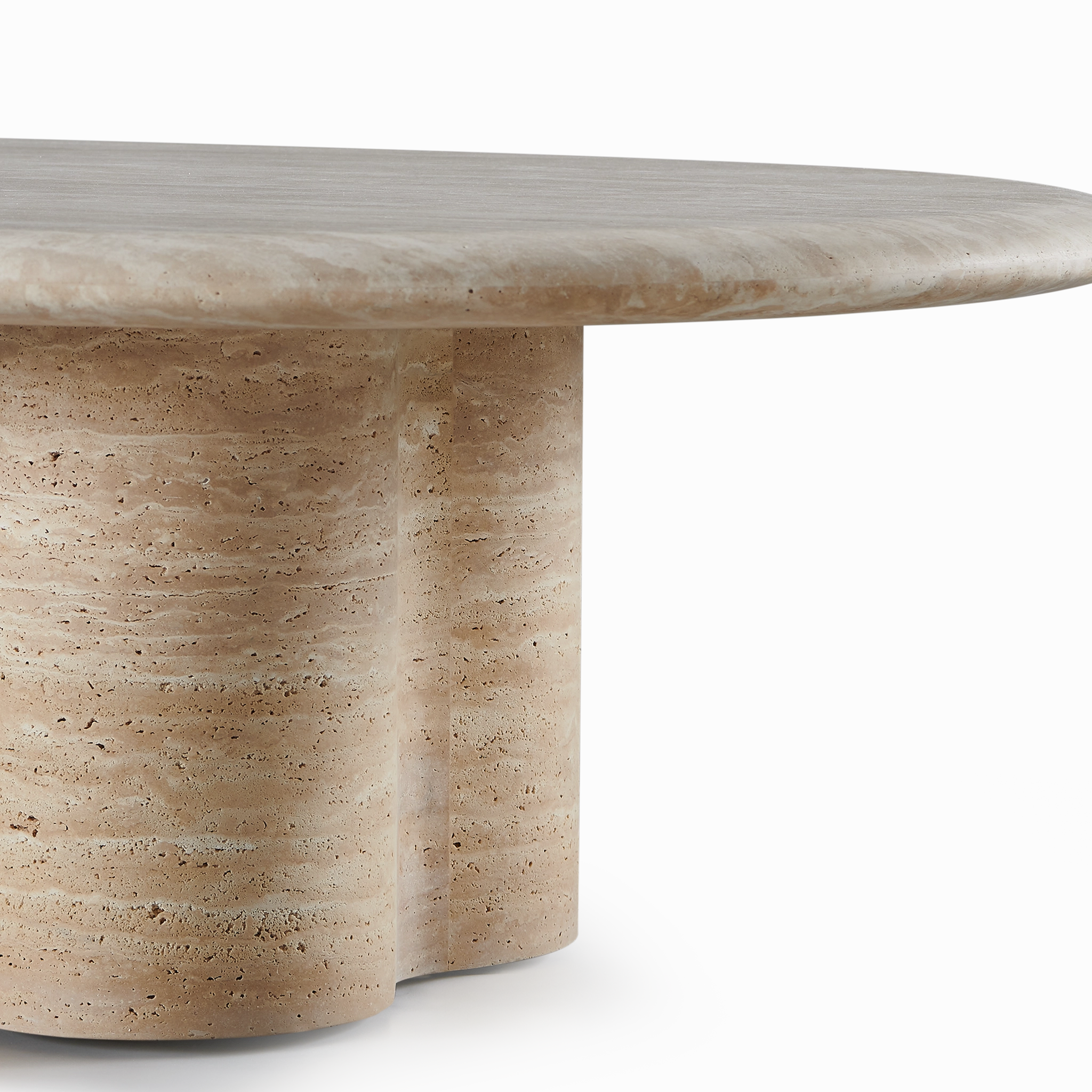 Porto Travertine Pill Coffee Table