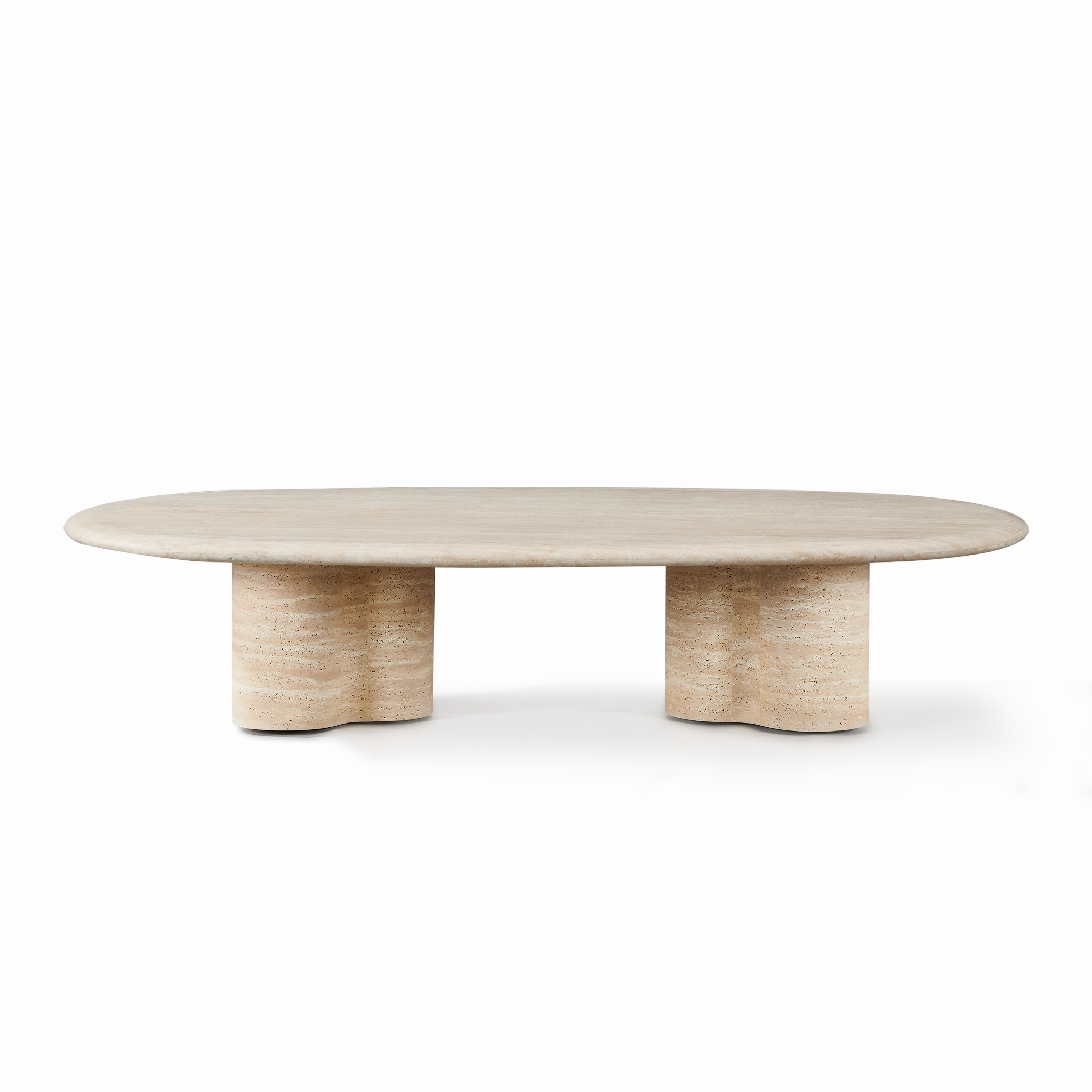 Porto Travertine Pill Coffee Tableoutdoor coffee table for patio or lounge