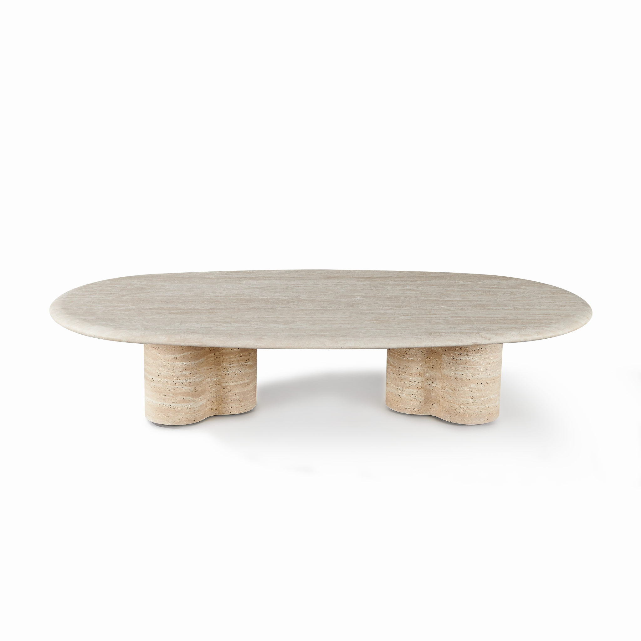 Porto Travertine Pill Coffee Table