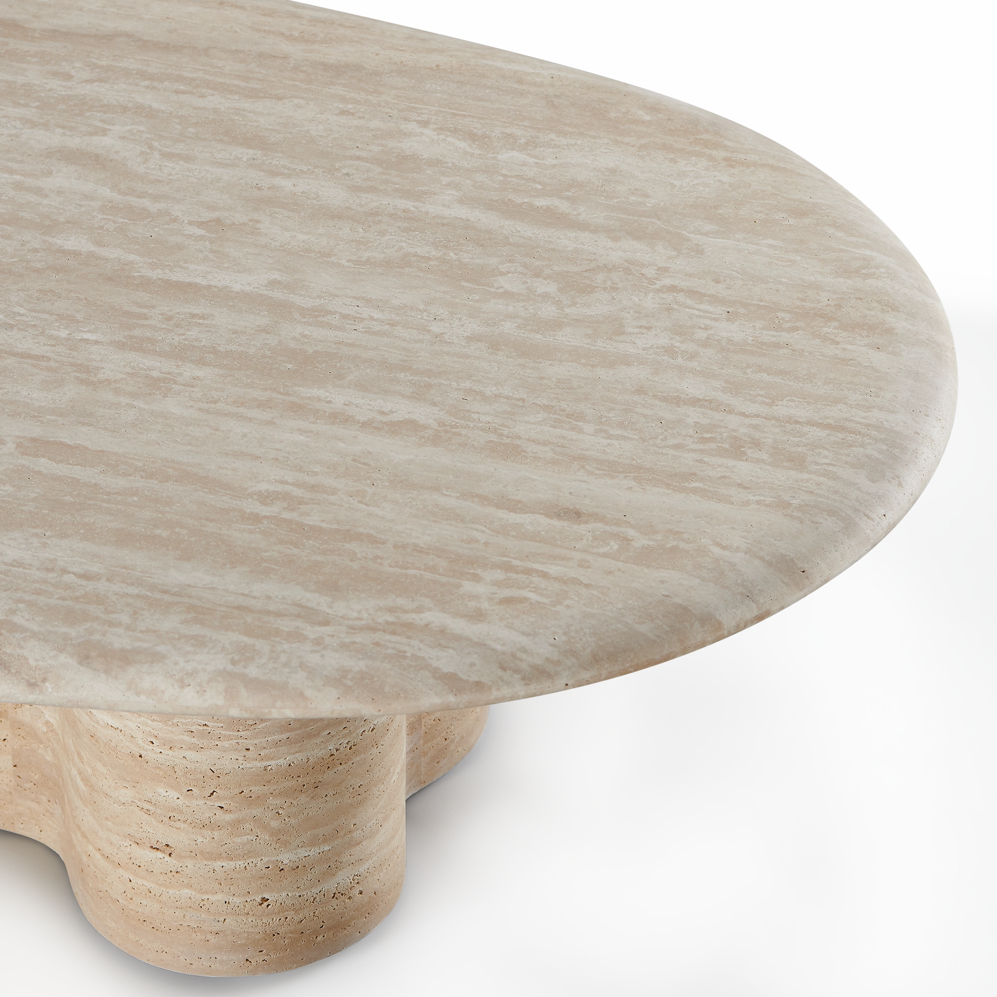 Porto Travertine Pill Coffee Table