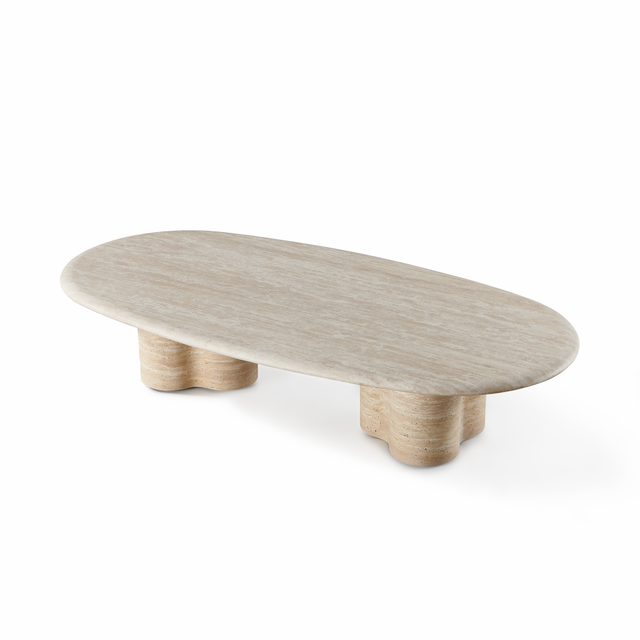 Porto Travertine Pill Coffee Table