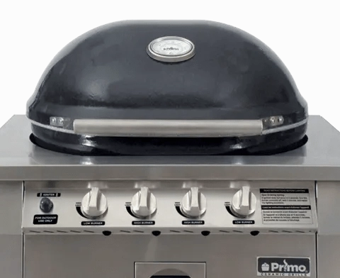Primo Oval G 420 Ceramic Gas Grill PGG420H (Head ONLY) stainless steel BBQ grill with side table