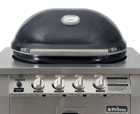 Primo Oval G 420 Ceramic Gas Grill PGG420H (Head ONLY) stainless steel BBQ grill with side table