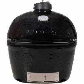 Primo Oval LG 300 Ceramic Charcoal Grill PGCLGH (Grill ONLY) stainless steel BBQ grill with side table