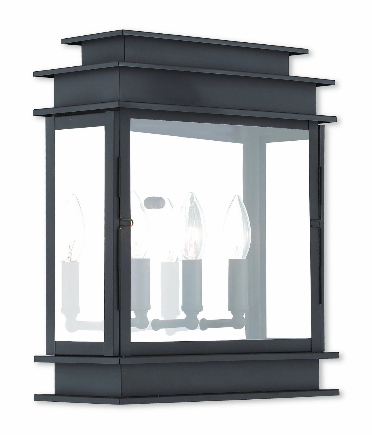 Princeton Three Light Outdoor Wall Lantern Bronze w/ Polished Chrome Stainless SteelOutdoor wall sconces with motion sensor