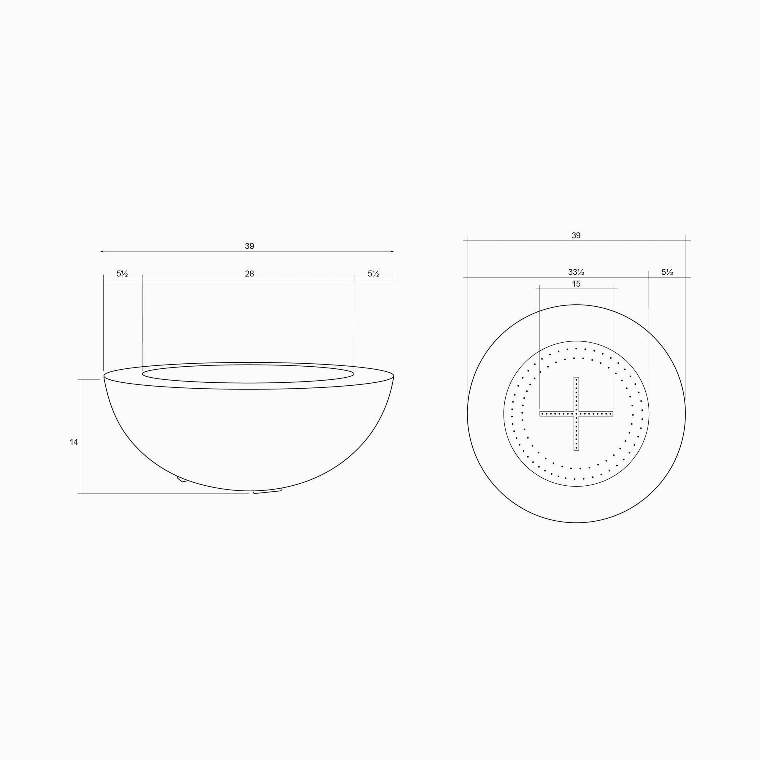 Prism Hardscapes - Moderno Series 6 Round Concrete Fire Bowl