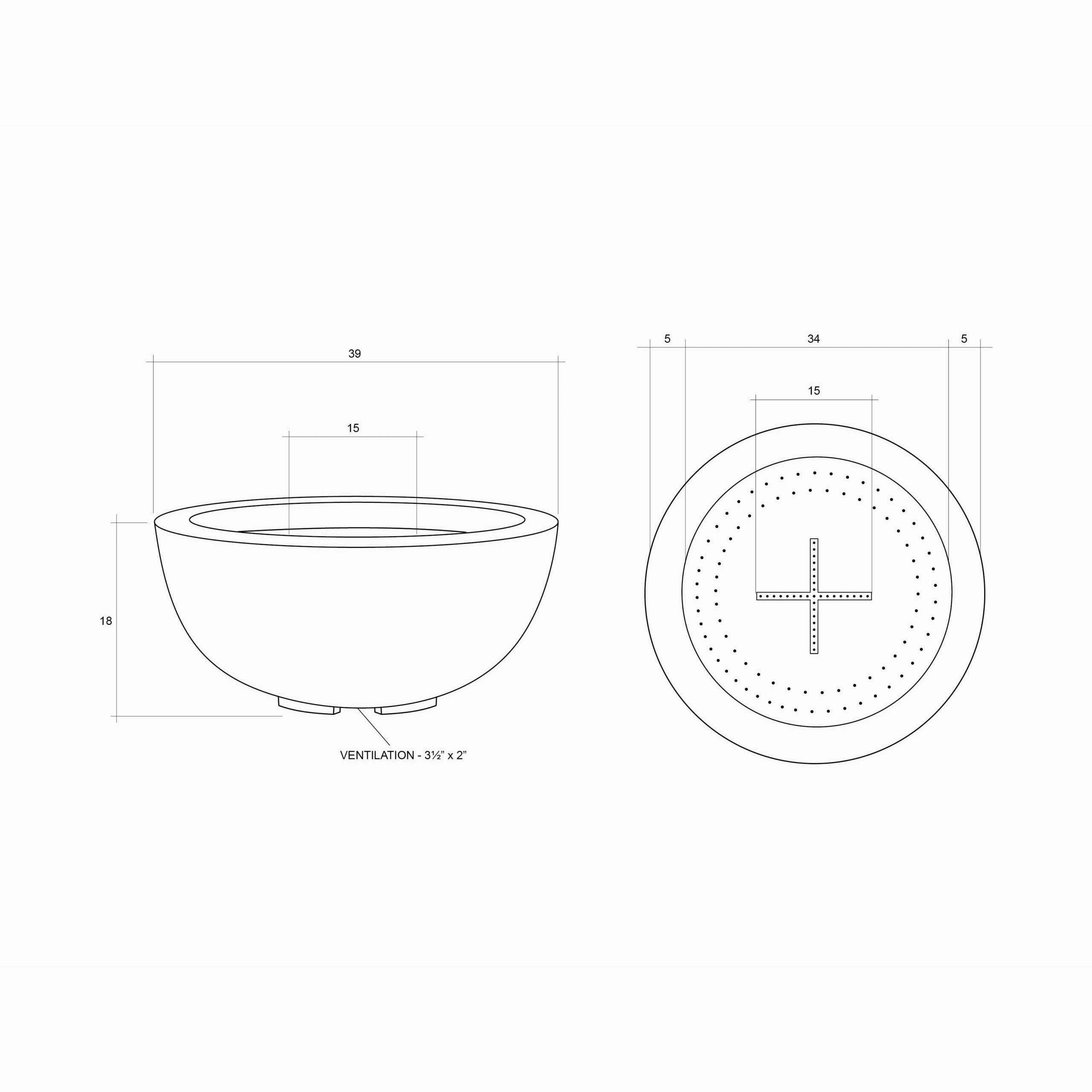 Prism Hardscapes - Moderno Series 8 Round Concrete Fire Bowl