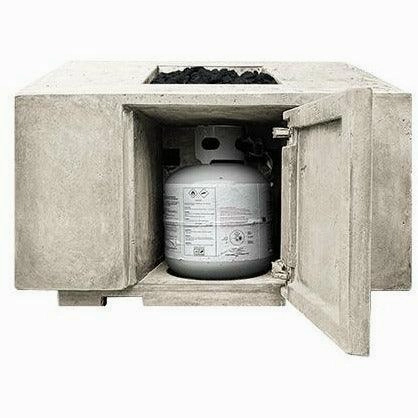 Prism Hardscapes - Porto Series 58 Rectangular Concrete Fire Table w/ Hidden Propane Storage