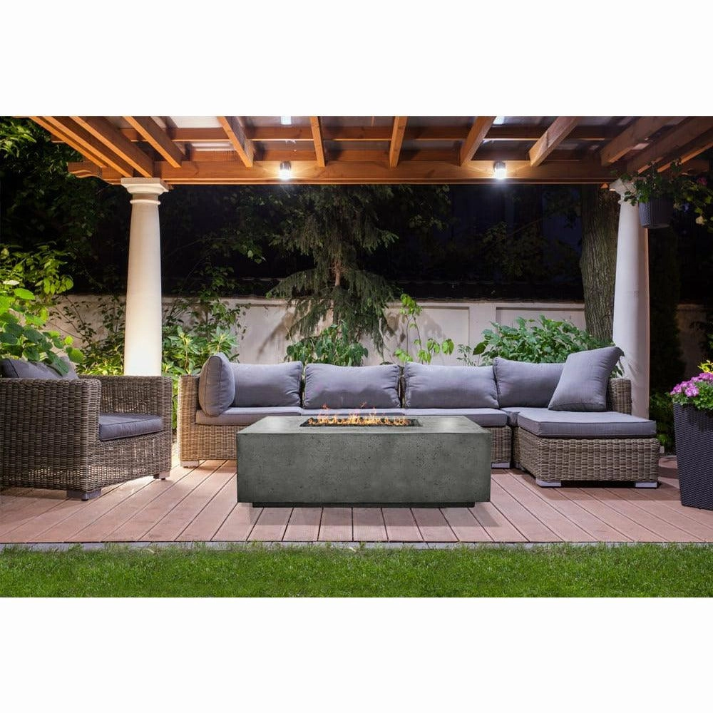 Prism Hardscapes - Porto Series 58 Rectangular Concrete Fire Table w/ Hidden Propane Storage