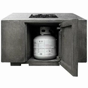 Prism Hardscapes - Porto Series 58 Rectangular Concrete Fire Table w/ Hidden Propane Storageportable outdoor fire pit with lid