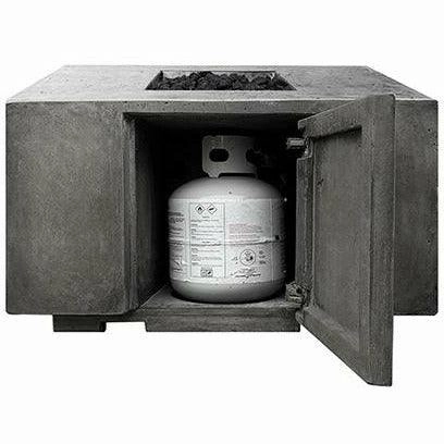Prism Hardscapes - Porto Series 68 Rectangular Concrete Fire Table w/ Hidden Propane Storageportable outdoor fire pit with lid