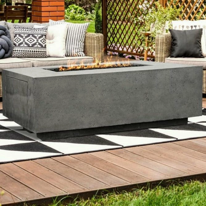 Prism Hardscapes - Porto Series 68 Rectangular Concrete Fire Table w/ Hidden Propane Storage
