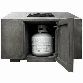 Prism Hardscapes - Porto Series 68 Rectangular Concrete Fire Table w/ Hidden Propane Storageportable outdoor fire pit with lid