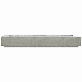 Prism Hardscapes - Tavola Series 110 Rectangular Concrete Fire Pit Table w/ Wind Guardportable outdoor fire pit with lid