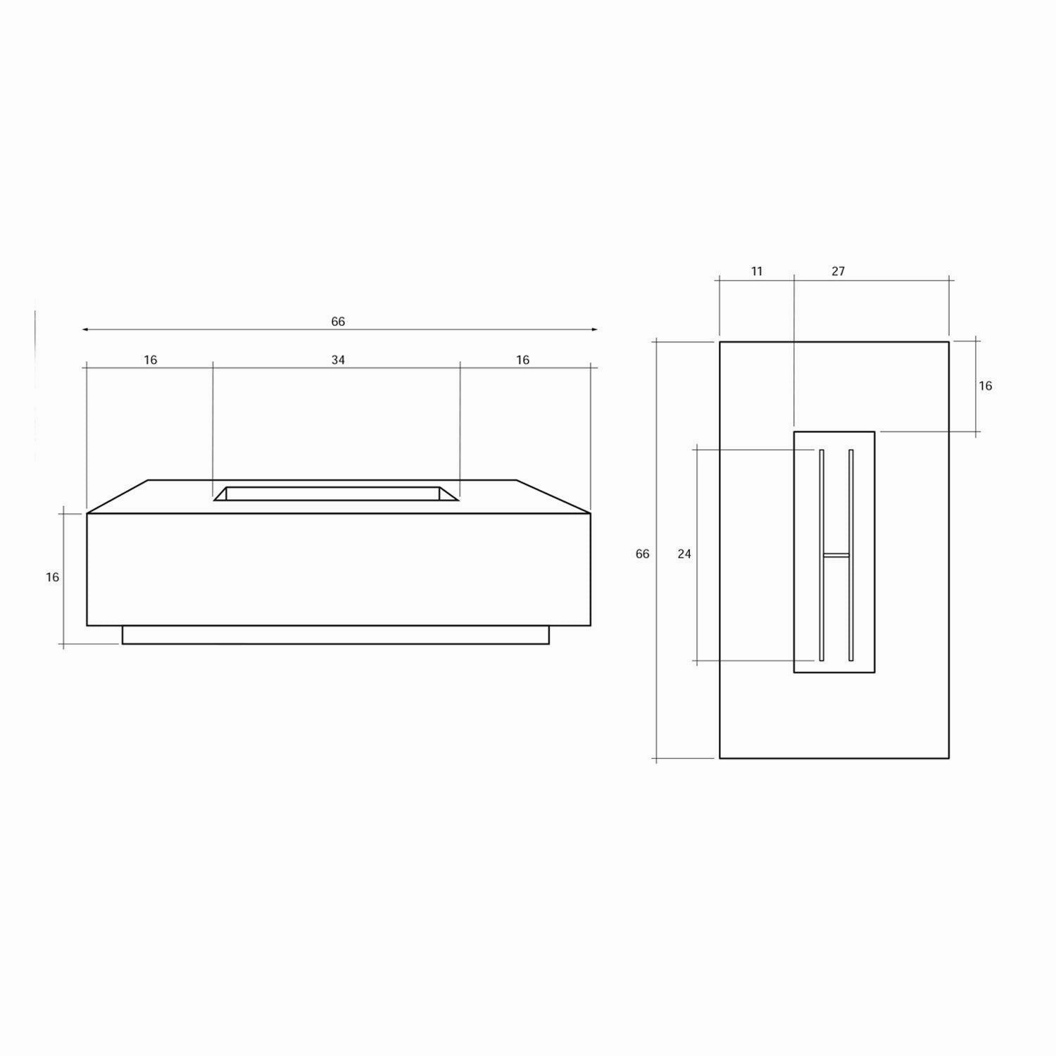 Prism Hardscapes - Tavola Series 4 Rectangular Concrete Fire Pit Table