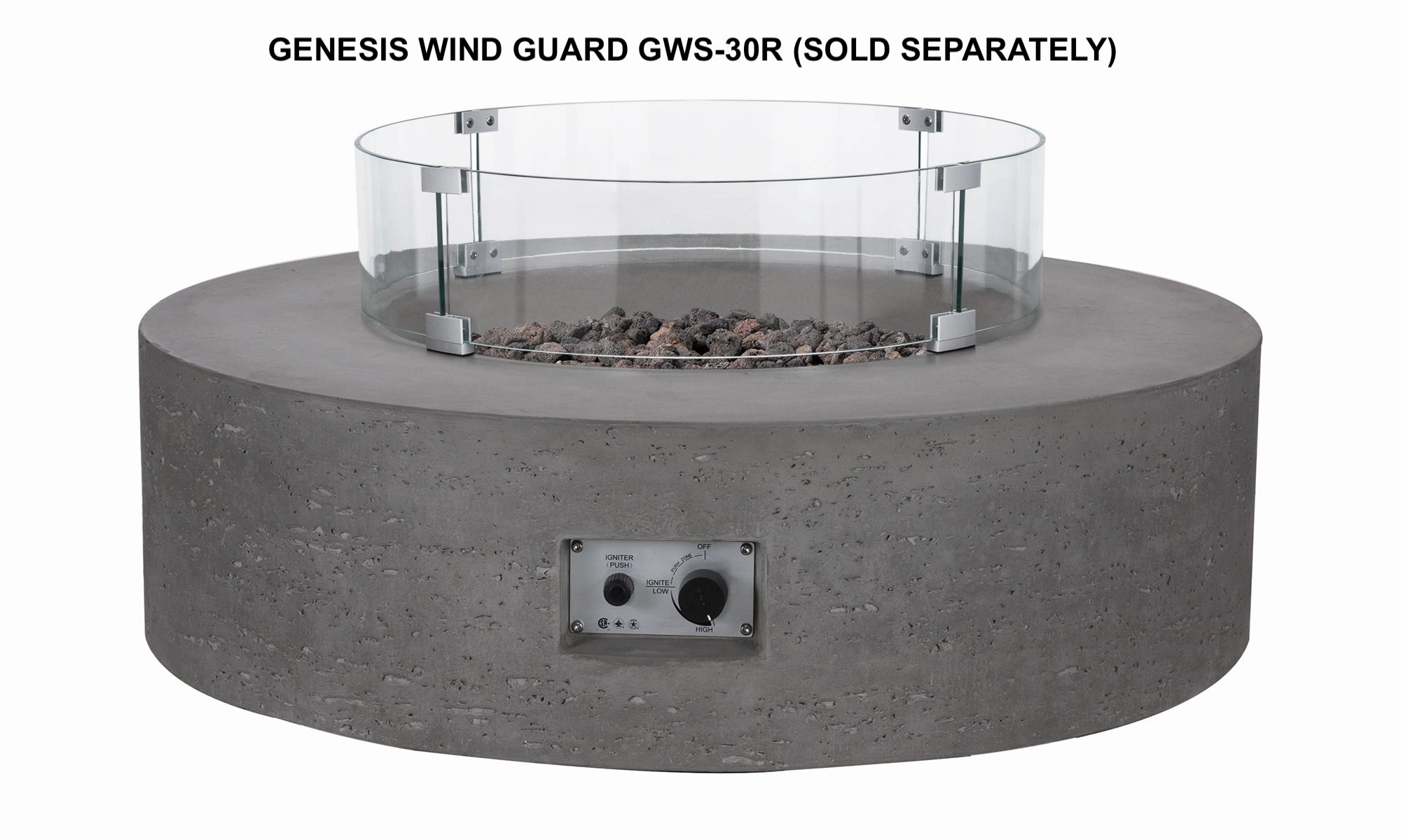 PyroMania Fire - Genesis Round Concrete Fire Pit Table