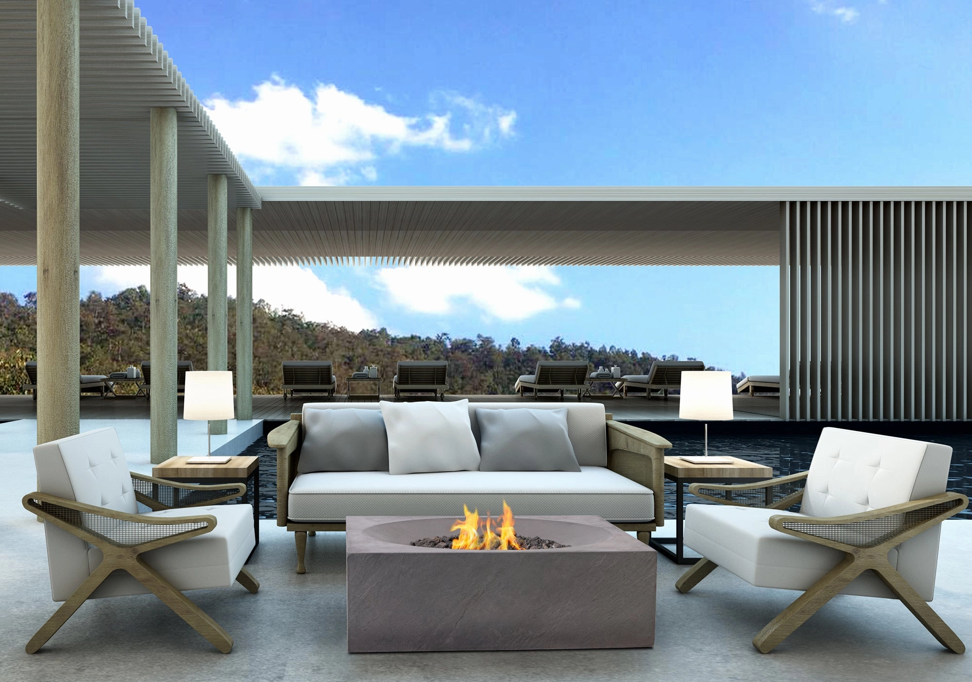PyroMania Fire - Paloma Square Concrete Fire Pit Table