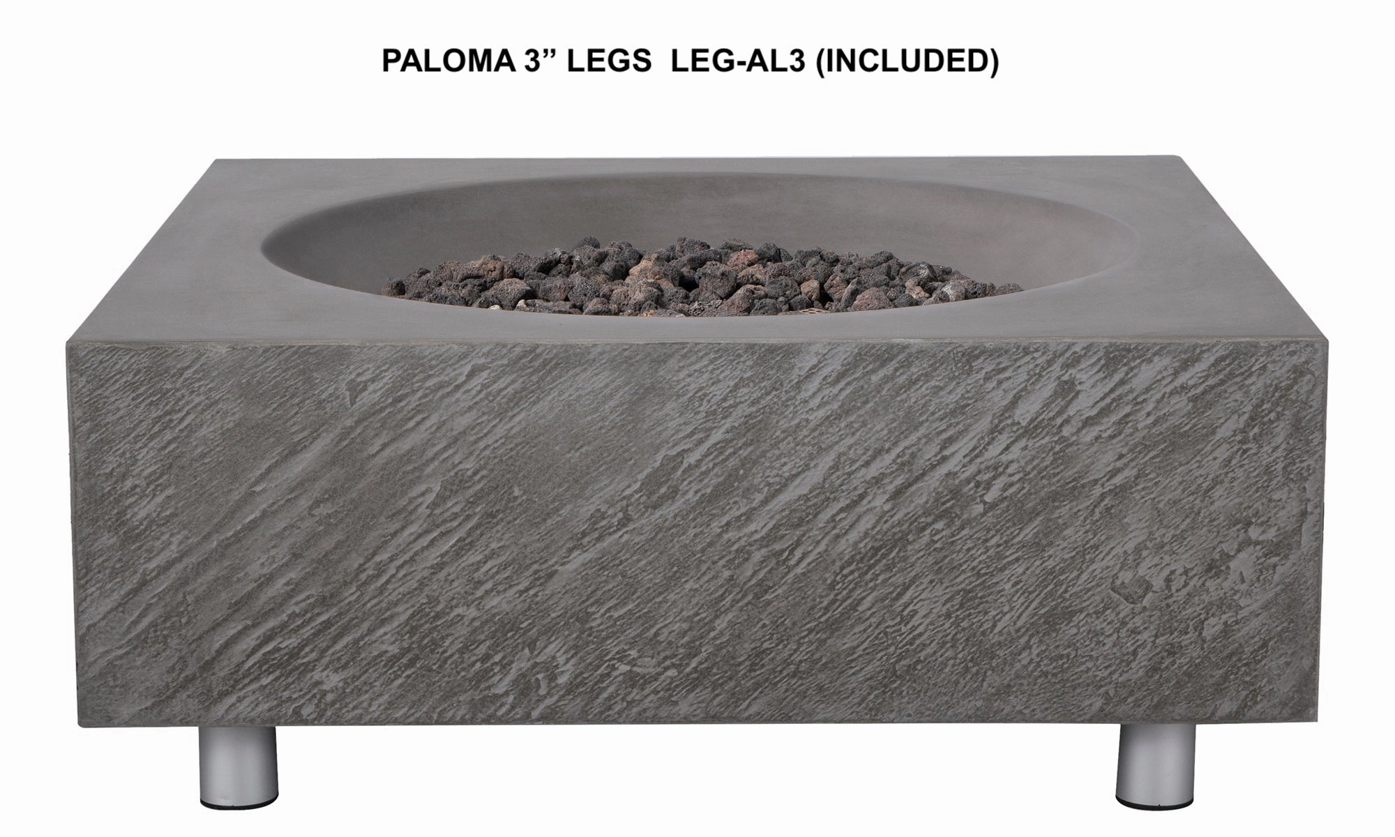 PyroMania Fire - Paloma Square Concrete Fire Pit Table