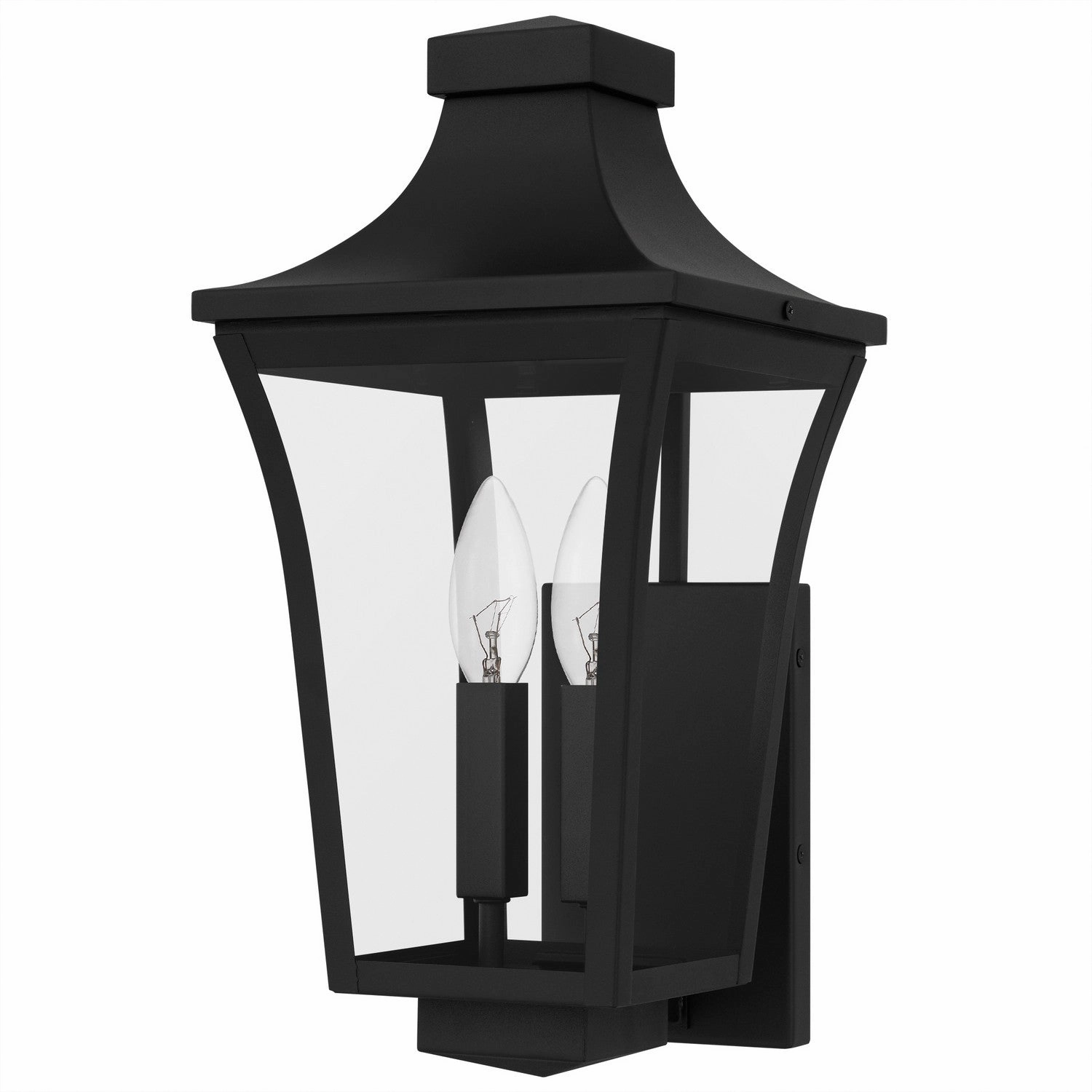 Quentin Two Light Outdoor Wall Lantern Earth Black
