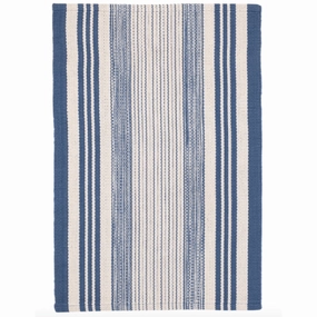 Quincy Stripe Handwoven Indoor/Outdoor Rug - Denimwaterproof outdoor patio rug