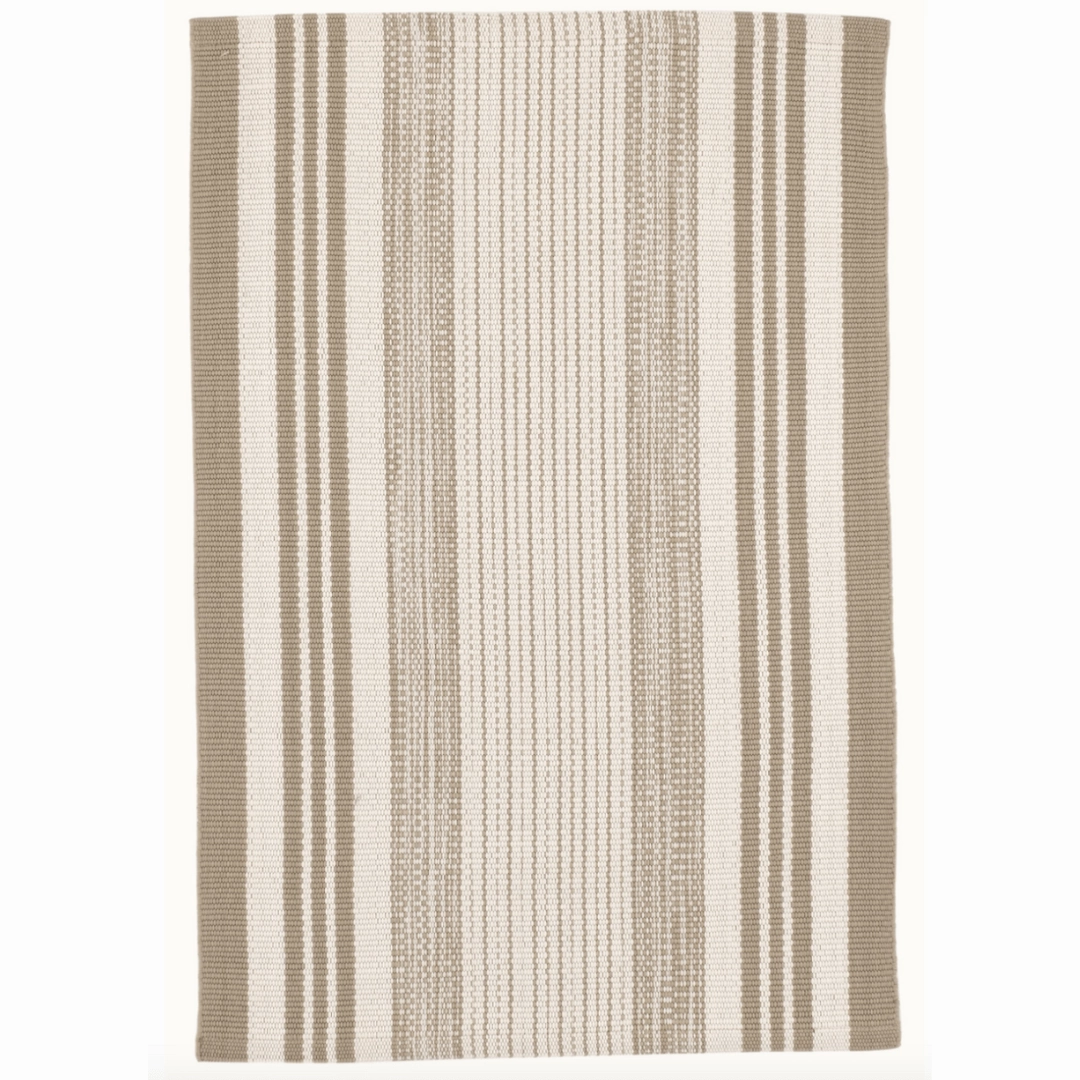 Quincy Stripe Handwoven Indoor/Outdoor Rug - Khakiwaterproof outdoor patio rug