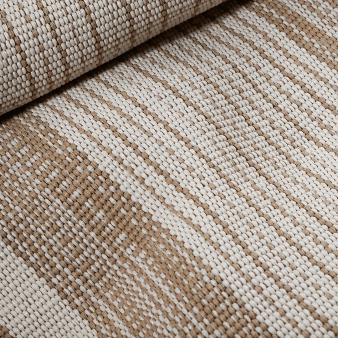 Quincy Stripe Handwoven Indoor/Outdoor Rug - Khaki