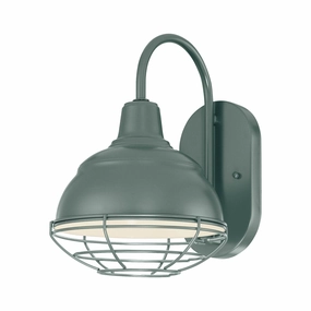 R Series One Light Wall Bracket Satin GreenOutdoor wall sconces with motion sensor