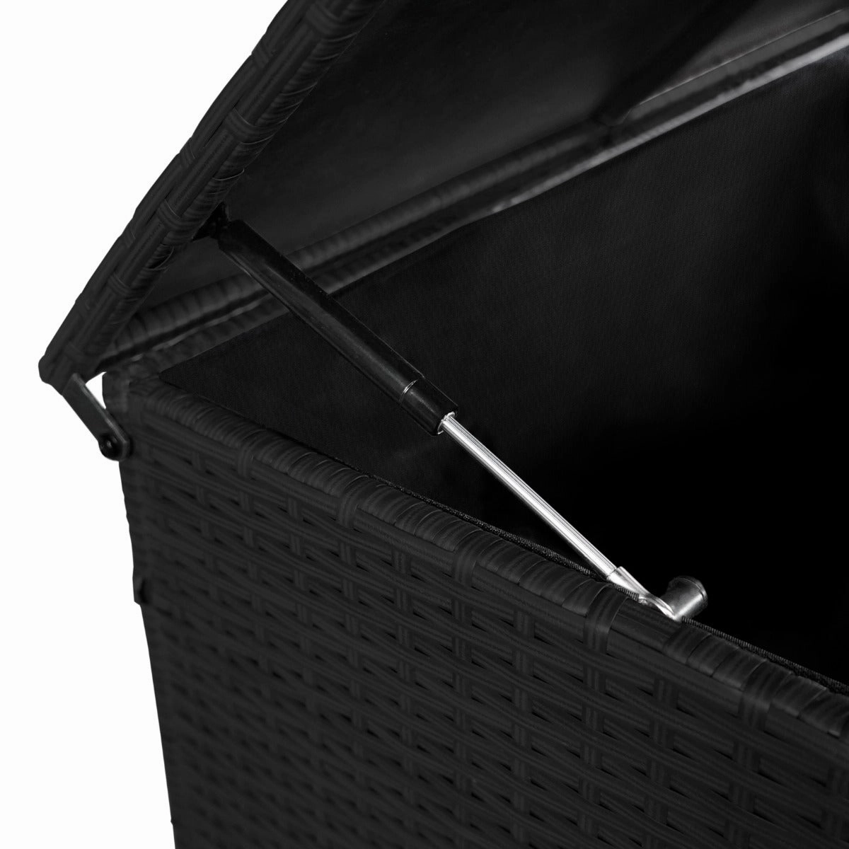 Rattan Corner Set & Cushion Storage Box - Black