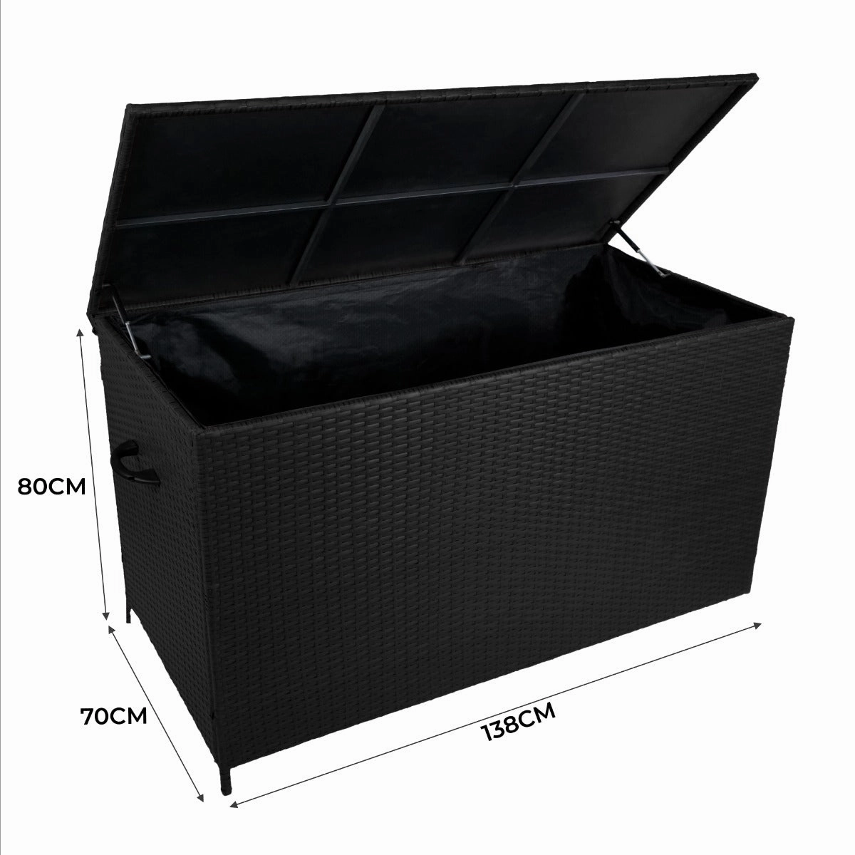 Rattan Cushion Storage Box 582L - Black