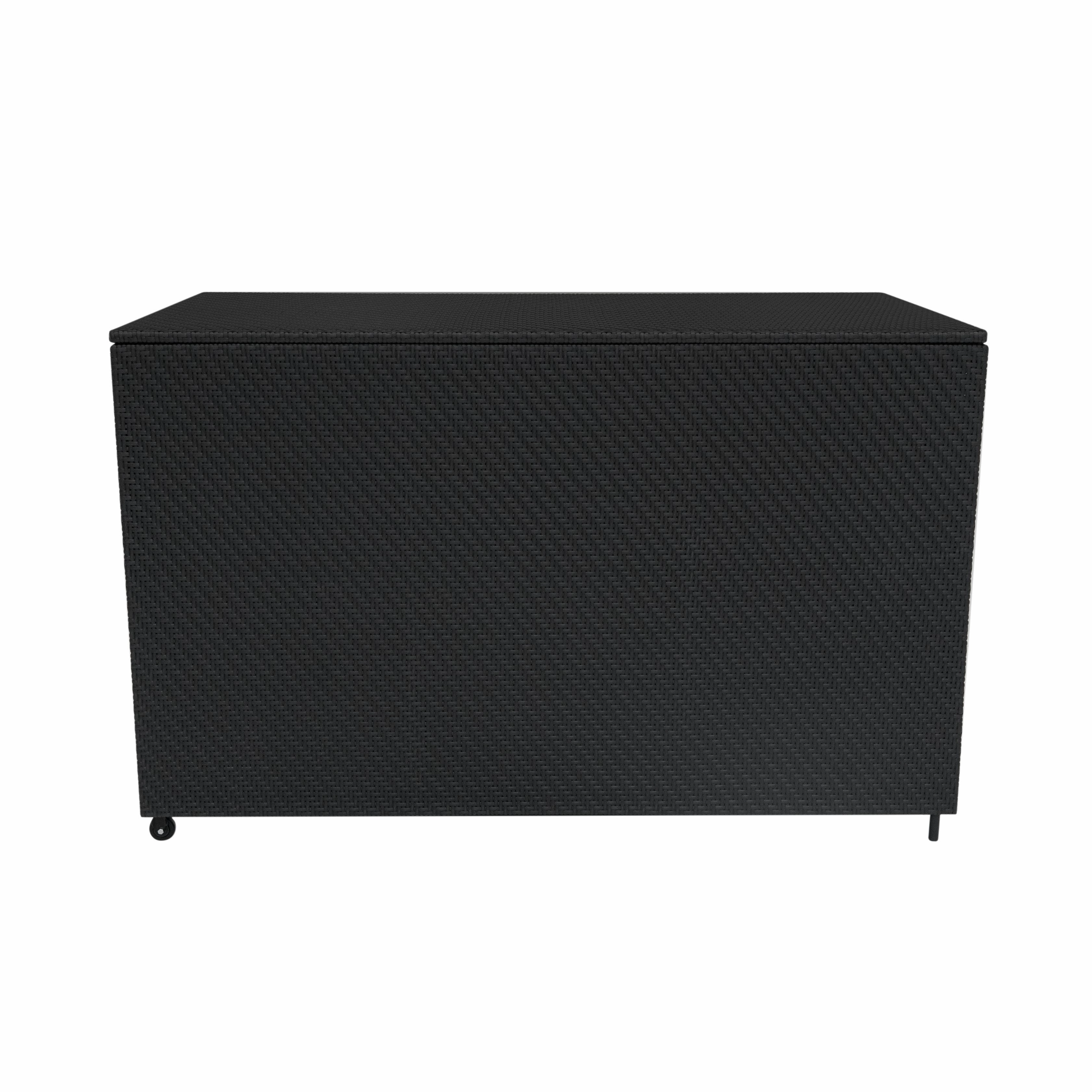 Rattan Modular 6 Piece Furniture Set & 996L Storage Box  Black