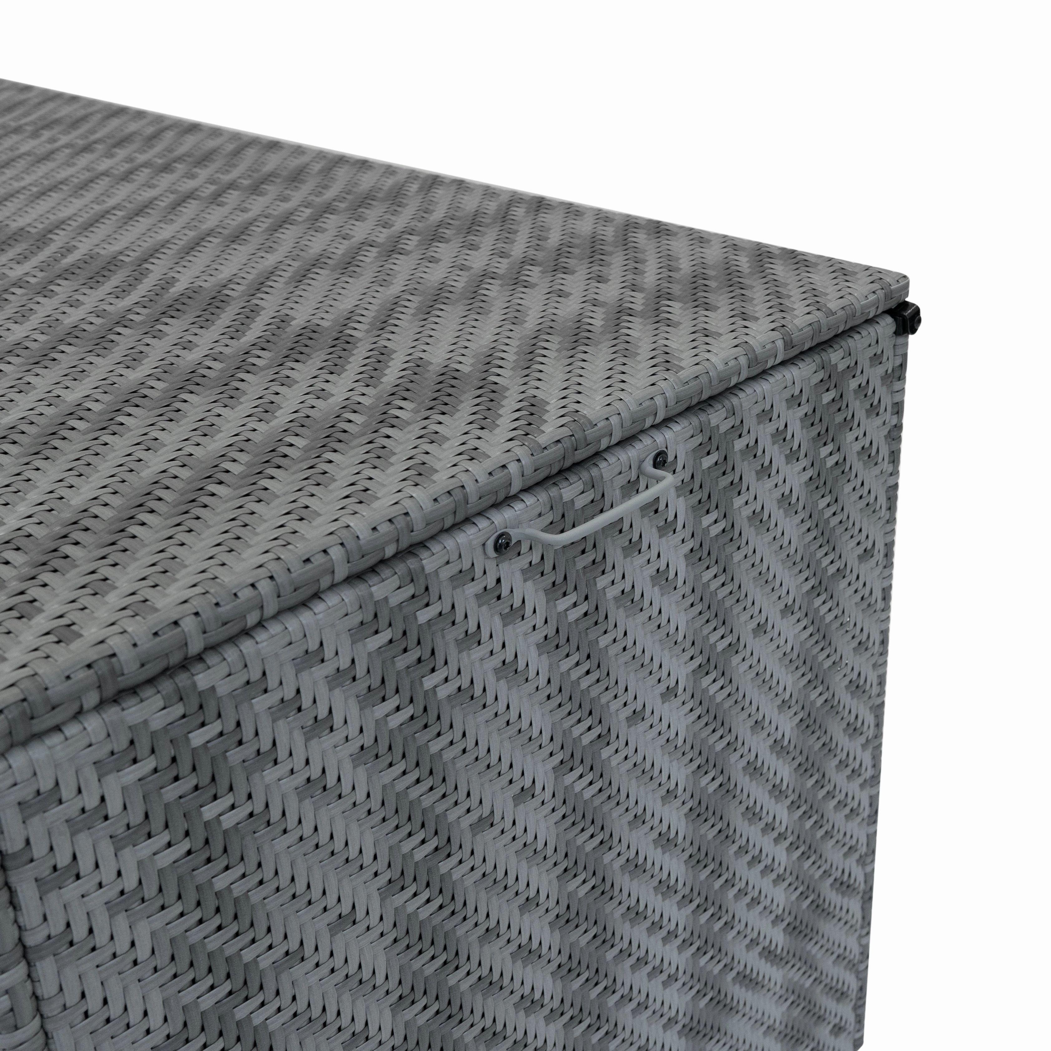 Rattan Modular 7 Piece Furniture Set & 700L Storage Box - Grey