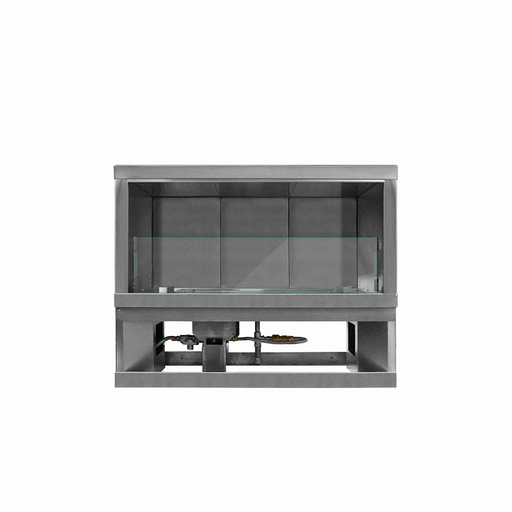 RCS 60" Cedar Creek Outdoor Gas Fireplace RFP60LECONLEDstone-look outdoor patio fireplace