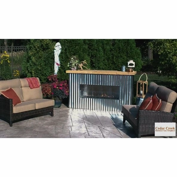 RCS 72" Cedar Creek Outdoor Gas Fireplace RFP72LECONLED