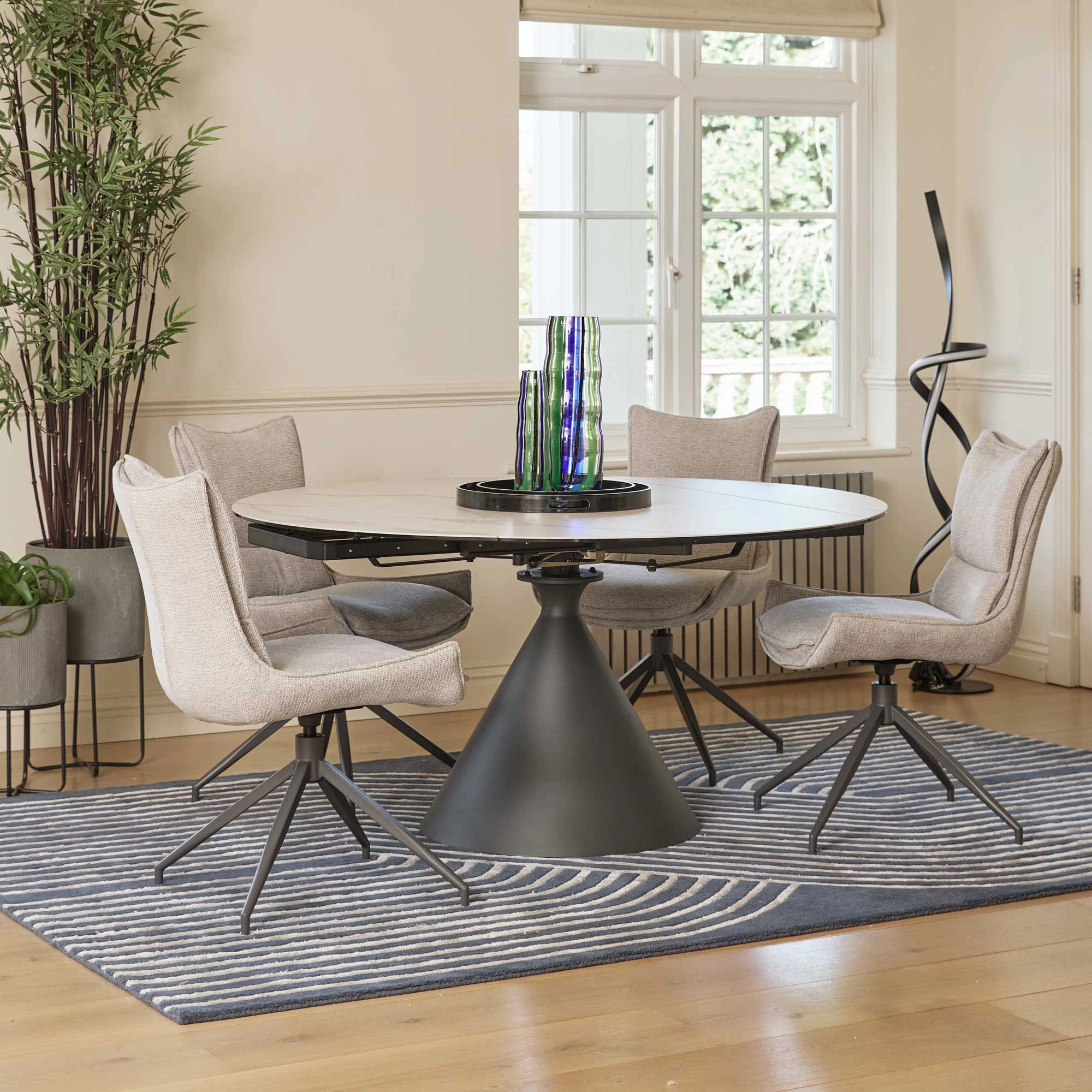 Redondo - 50cm Lamp Table With Matte White Ceramic Top