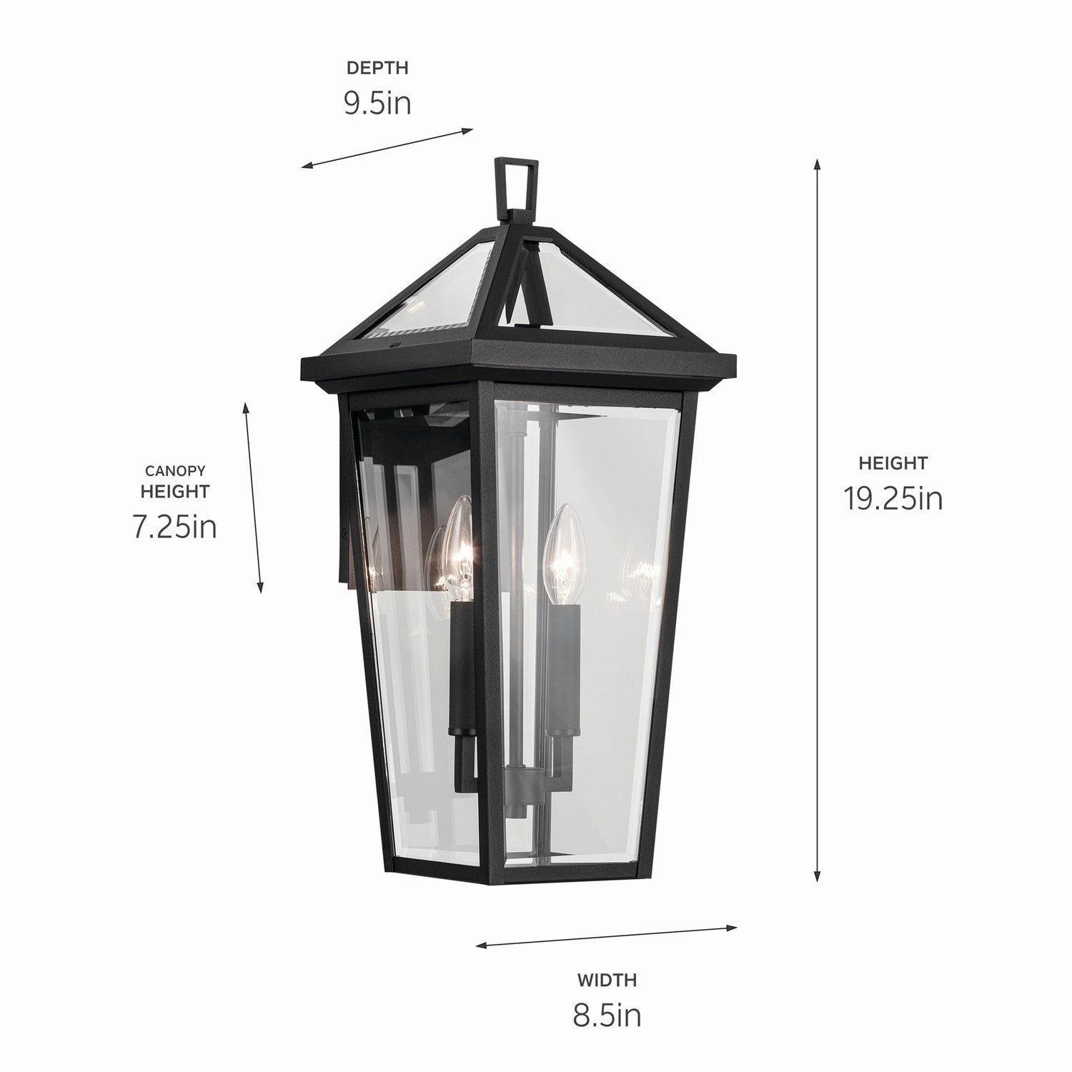 Regence Two Light Outdoor Wall Mount Textured Black