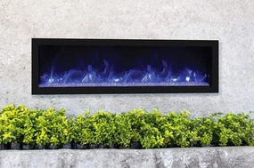 Remii Deep 55" Electric Fireplace 102755-DEstone-look outdoor patio fireplace