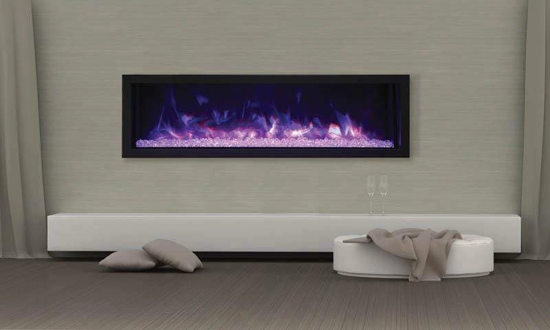 Remii Extra Slim 45" Electric Fireplace 102745-XSstone-look outdoor patio fireplace