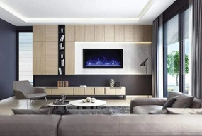 Remii Extra Tall 45" Electric Fireplace 102745-XTstone-look outdoor patio fireplace