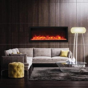 Remii Extra Tall 55" Electric Fireplace 102755-XTstone-look outdoor patio fireplace