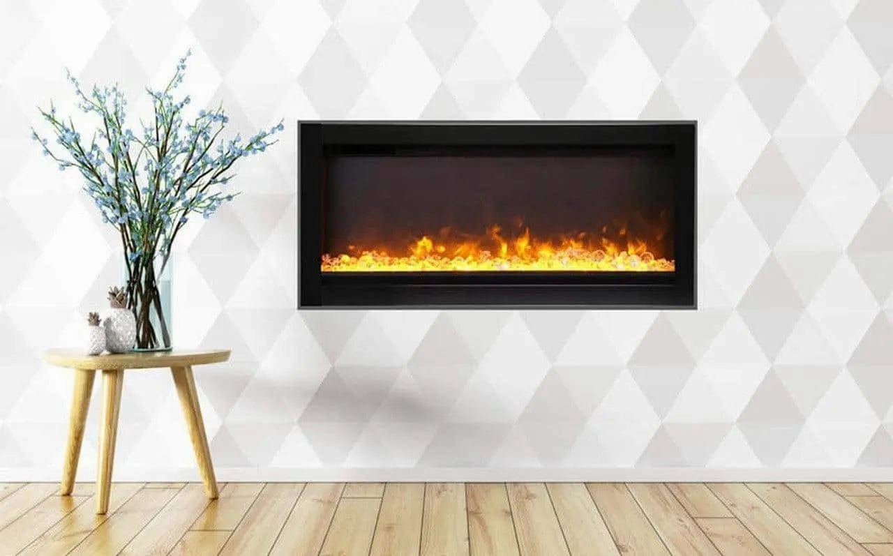Remii Wall Mount Basic 34" Electric Fireplace WM-34-Bstone-look outdoor patio fireplace
