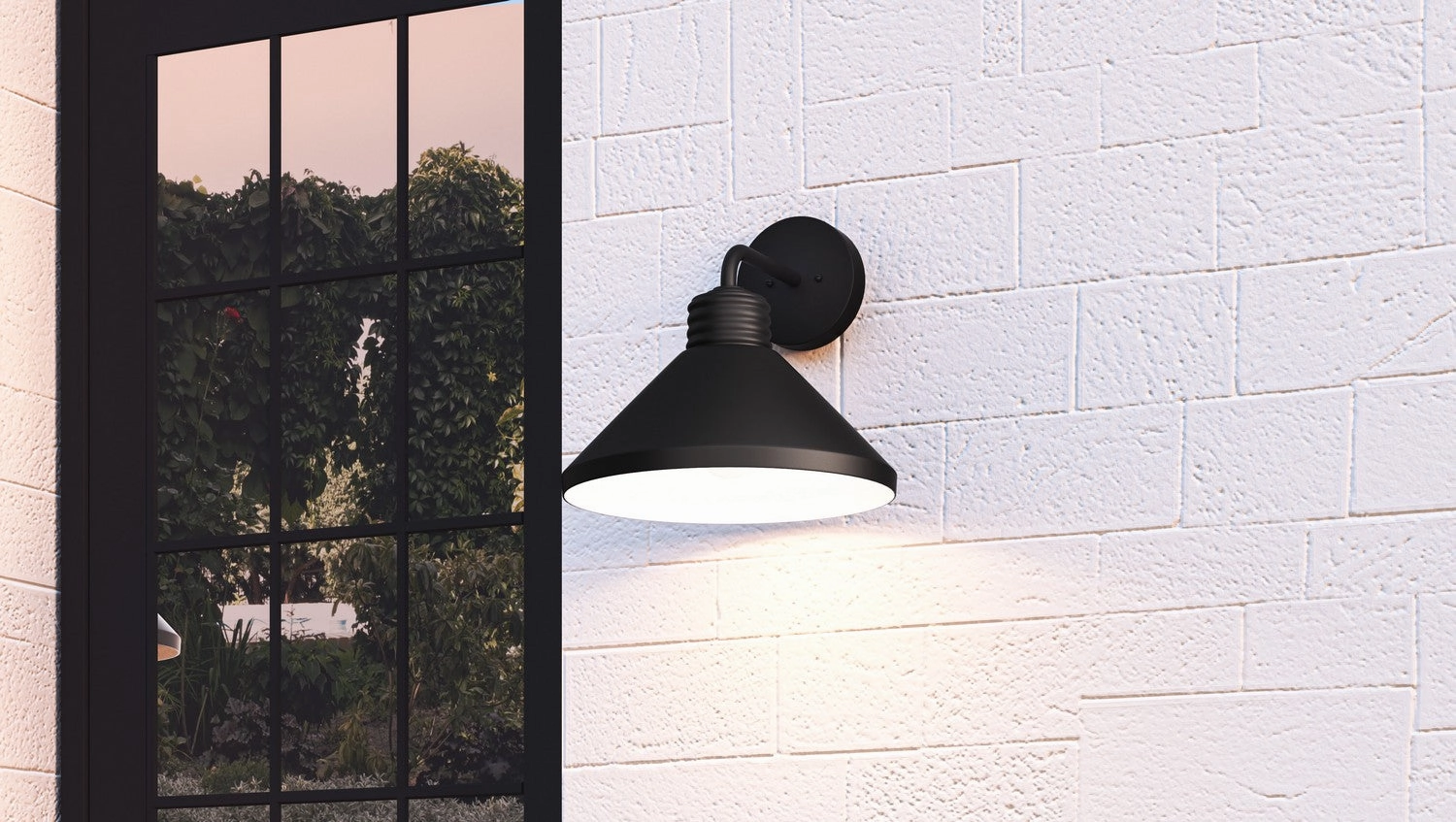 Rencher One Light Outdoor Wall Mount Matte Black