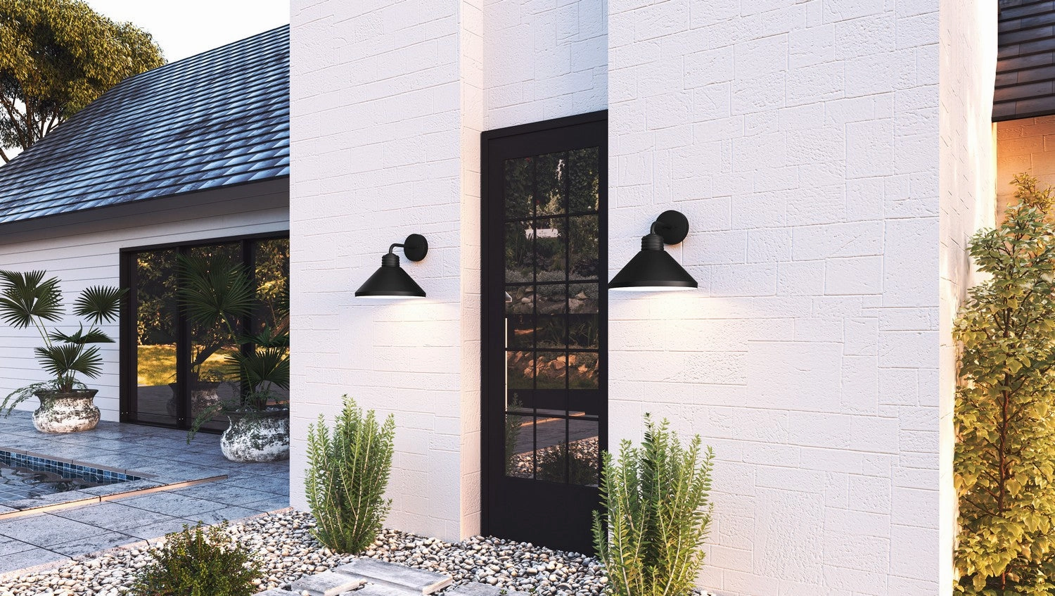 Rencher One Light Outdoor Wall Mount Matte Black