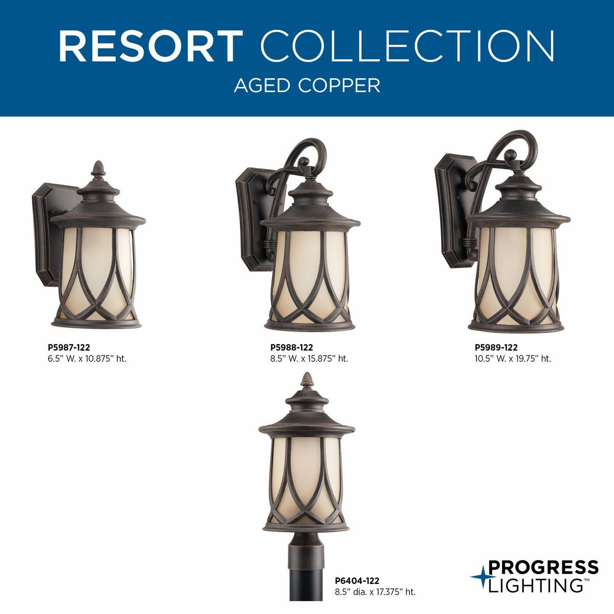 Resort One Light Wall Lantern Aged Copper