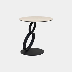 Rimini - Side Table With Cream Ceramic Topoutdoor side table for patio furniture