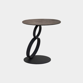 Rimini - Side Table With Taupe Ceramic Topoutdoor side table for patio furniture