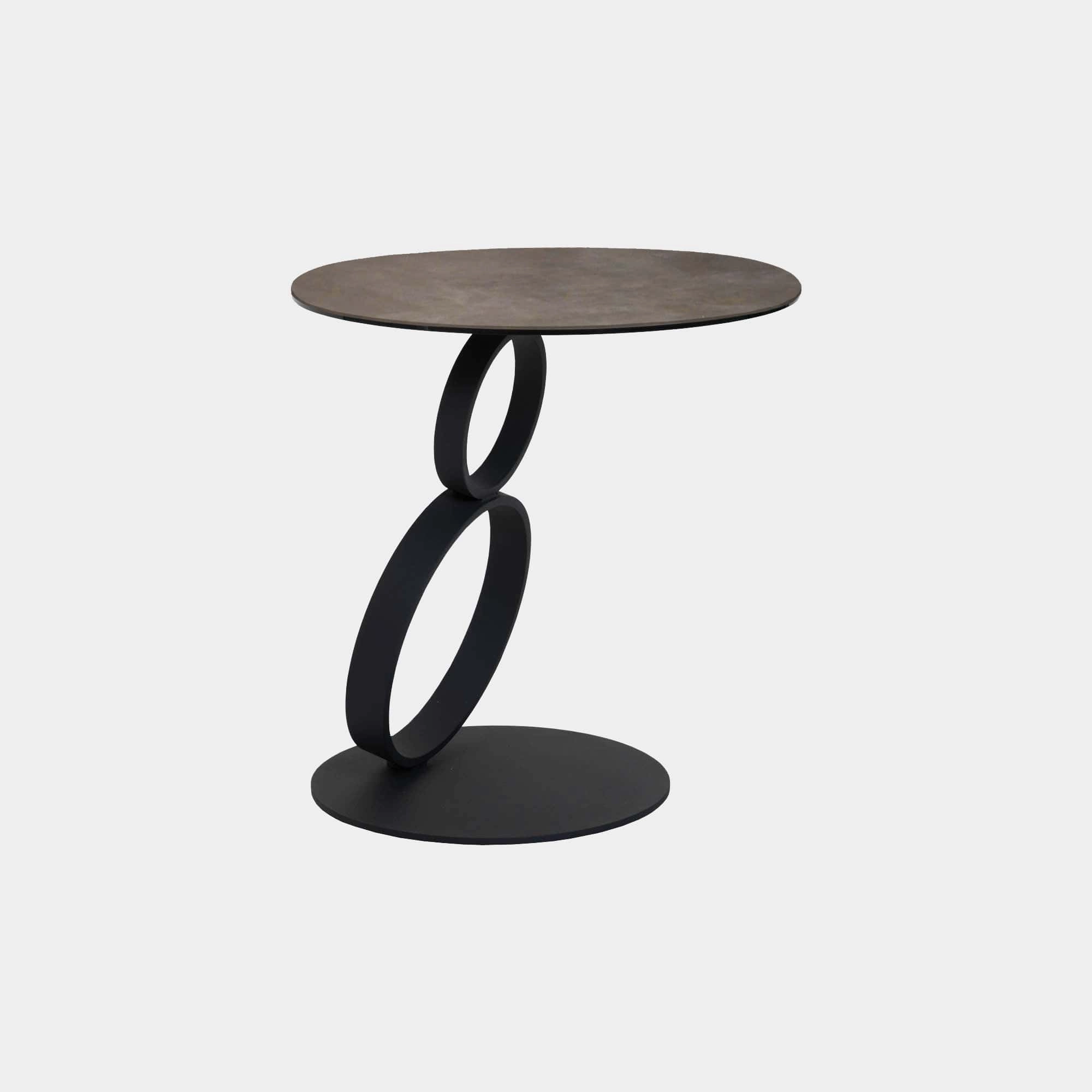 Rimini - Side Table With Taupe Ceramic Topoutdoor side table for patio furniture