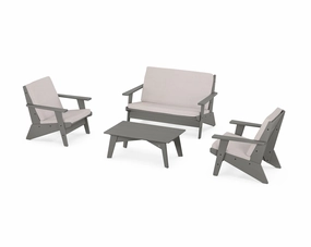 Riviera Modern Lounge 4-Piece Setoutdoor patio dining furniture set