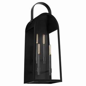 Rossi Four Light Lantern Matte BlackOutdoor wall sconces with motion sensor