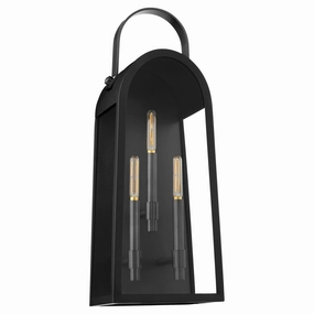 Rossi Three Light Wall Mount Matte BlackOutdoor wall sconces with motion sensor